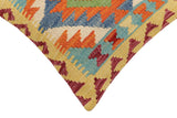 handmade Traditional Pillow Rust Blue Hand-Woven SQUARE 100% WOOL Hand woven turkish pillow2' x 2'