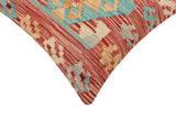 handmade Traditional Pillow Red Blue Hand-Woven SQUARE 100% WOOL Hand woven turkish pillow2' x 2'