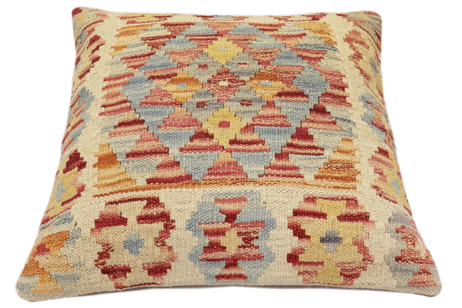 handmade Traditional Pillow Rust Red Hand-made SQUARE 100% WOOL Hand woven turkish pillow2' x 2'