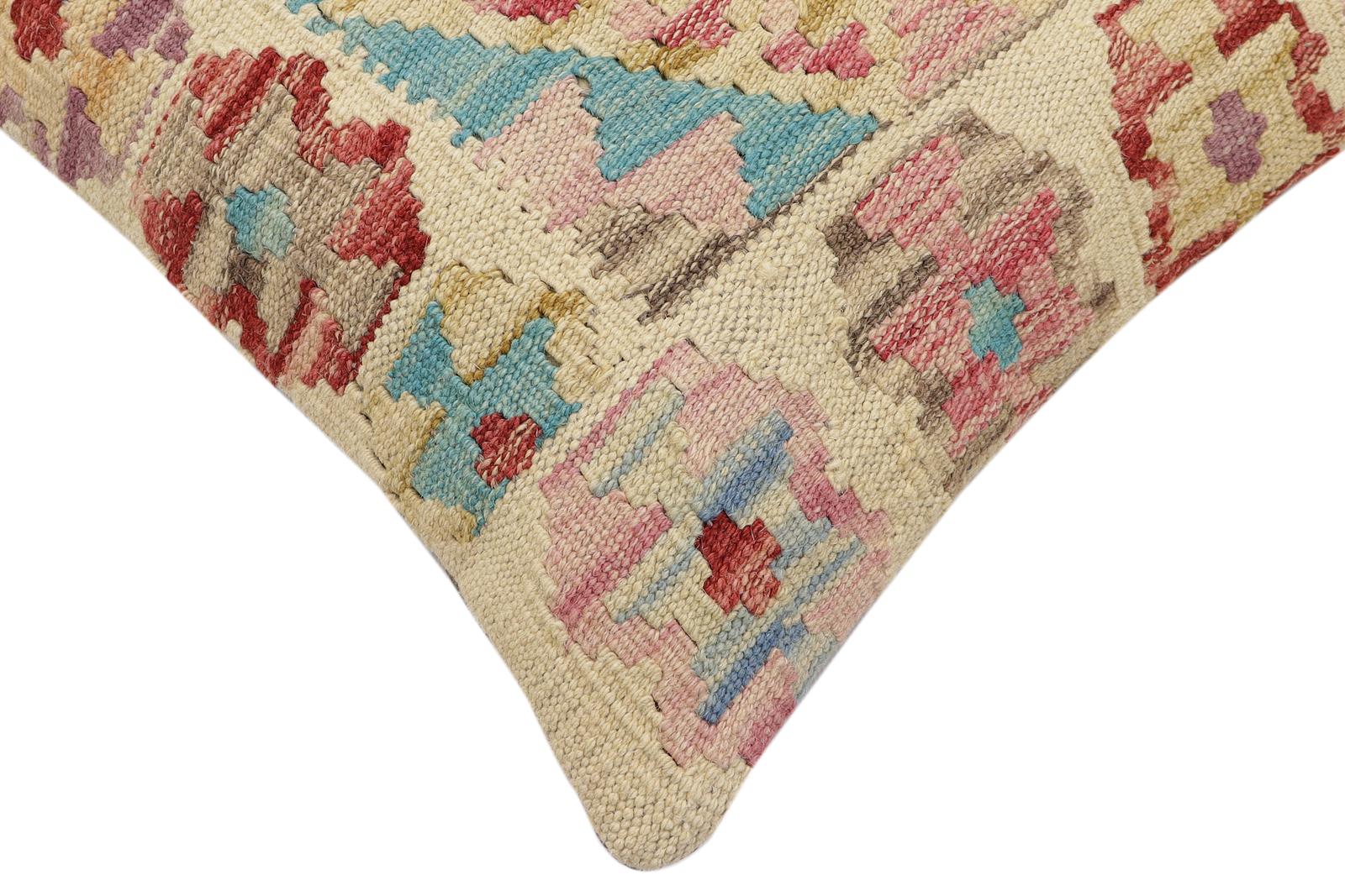 handmade Traditional Pillow Red Blue Hand-made SQUARE 100% WOOL Hand woven turkish pillow2' x 2'