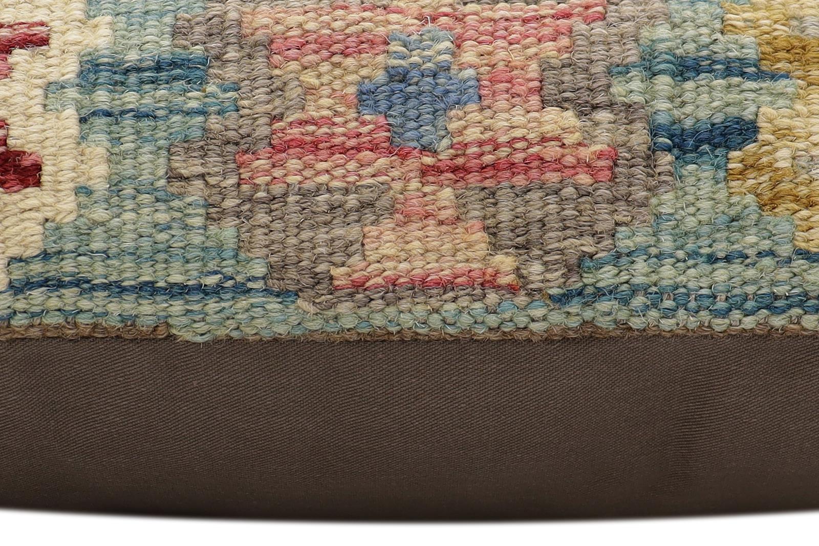 handmade Traditional Pillow Red Blue Hand-made SQUARE 100% WOOL  Hand woven turkish pillow  2 x 2