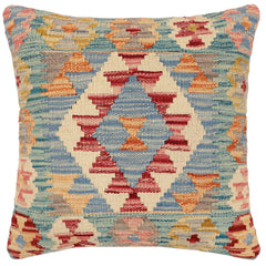 handmade Traditional Pillow Red Blue Hand-made SQUARE 100% WOOL  Hand woven turkish pillow  2 x 2