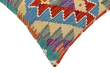 handmade Traditional Pillow Rust Blue Hand-made SQUARE 100% WOOL Hand woven turkish pillow2' x 2'