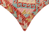 handmade Traditional Pillow Red Blue Hand-made SQUARE 100% WOOL Hand woven turkish pillow2' x 2'