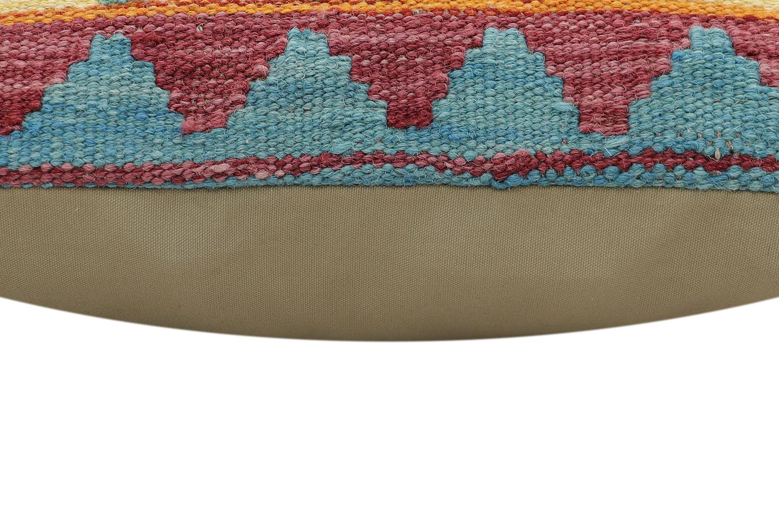 handmade Traditional Pillow Red Blue Hand-made SQUARE 100% WOOL Hand woven turkish pillow2' x 2'