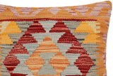 handmade Traditional Pillow Red Blue Hand-Woven SQUARE 100% WOOL Hand woven turkish pillow2' x 2'