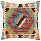Rustic Gale Turkish Hand-Woven Kilim Pillow - 17