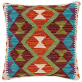 Tribal Delaney Turkish Hand-Woven Kilim Pillow - 19 x 18