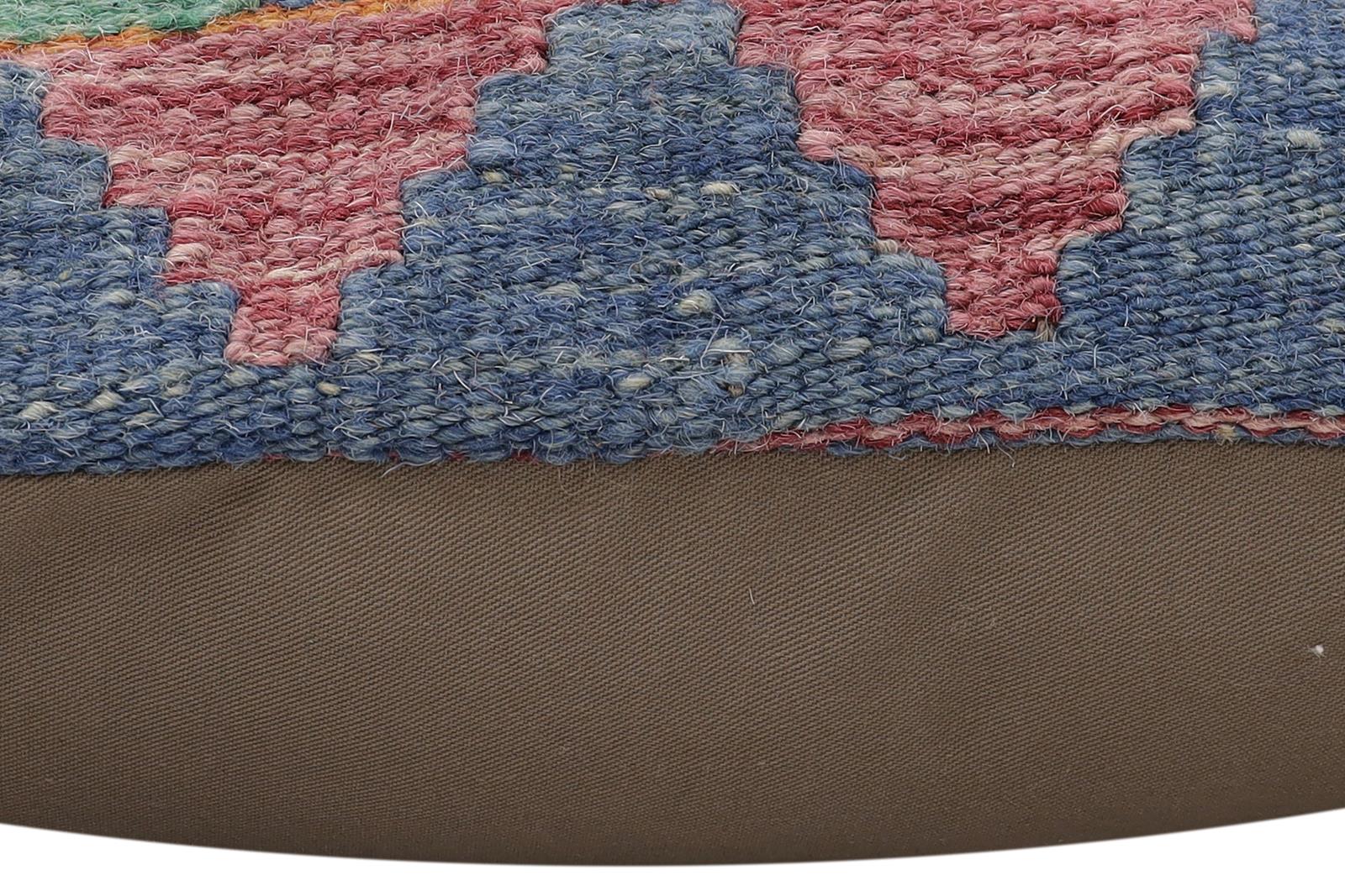 handmade Traditional Pillow Burgundy Blue Hand-Woven SQUARE 100% WOOL Hand woven turkish pillow2' x 2'