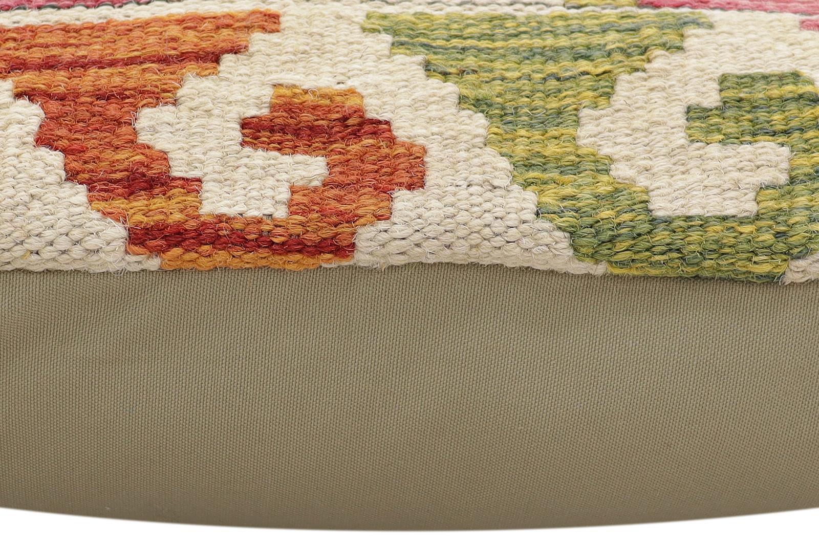 handmade Traditional Pillow Rust Blue Hand-Woven SQUARE 100% WOOL Hand woven turkish pillow2' x 2'