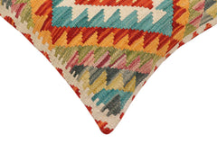 handmade Traditional Pillow Rust Blue Hand-Woven SQUARE 100% WOOL Hand woven turkish pillow2' x 2'
