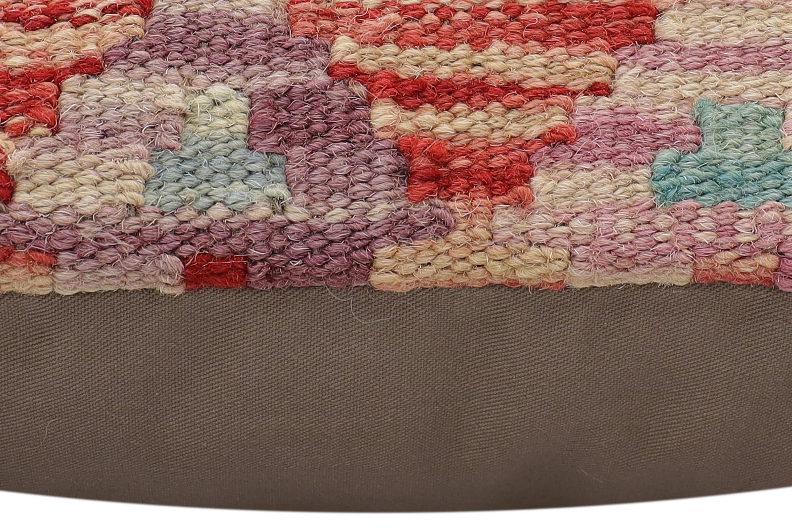 handmade Traditional Pillow Red Blue Hand-Woven SQUARE 100% WOOL Hand woven turkish pillow2' x 2'