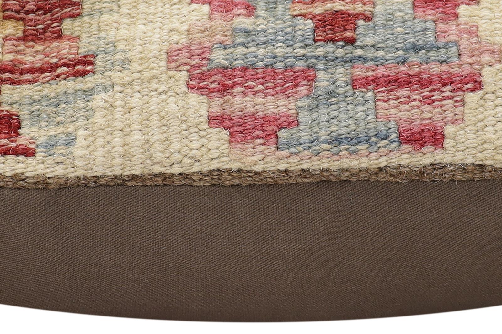 handmade Traditional Pillow Red Blue Hand-Woven SQUARE 100% WOOL Hand woven turkish pillow2' x 2'