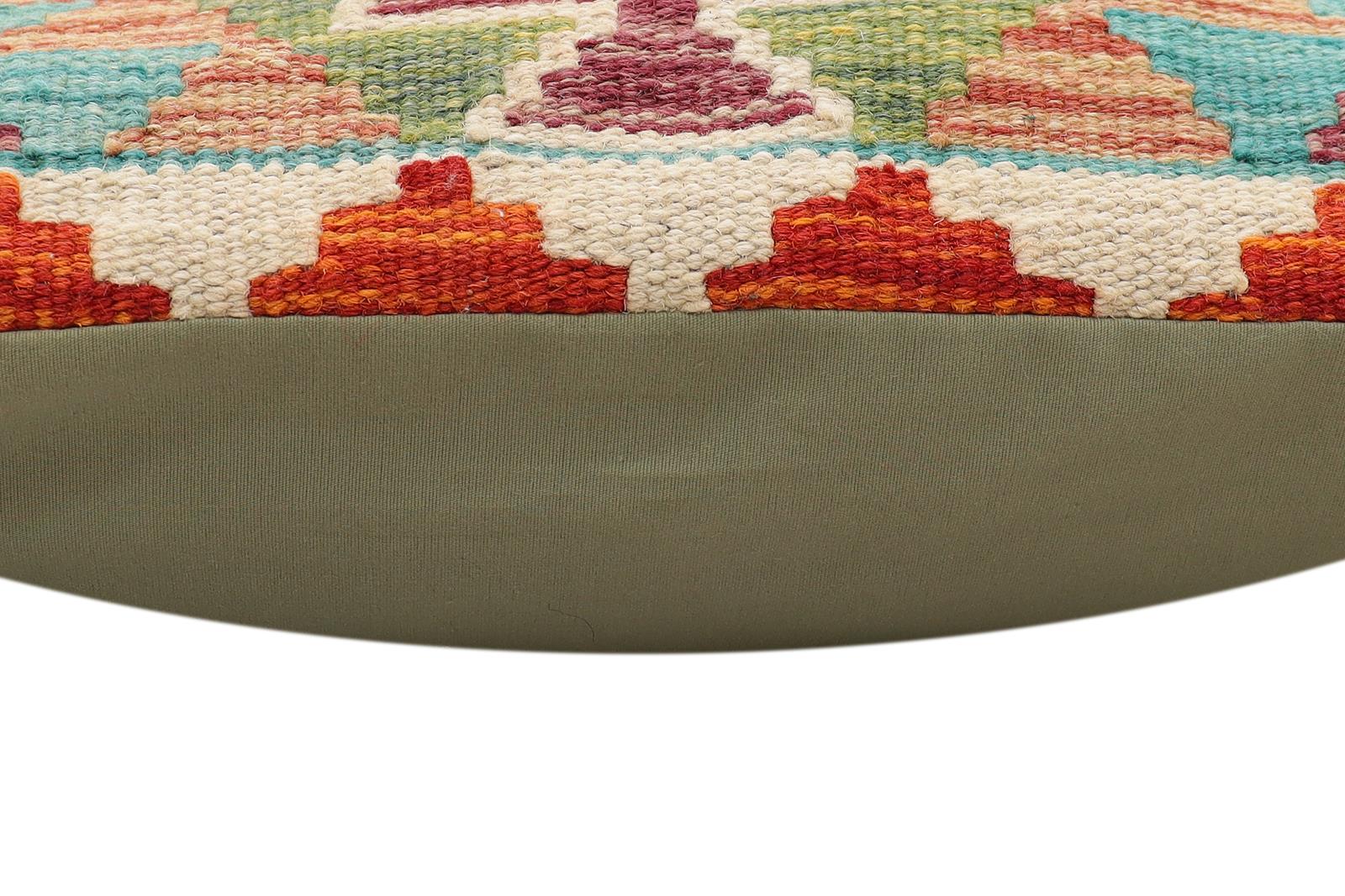 handmade Traditional Pillow Rust Blue Hand-Woven SQUARE 100% WOOL  Hand woven turkish pillow  PILLOW