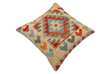 handmade Traditional Pillow Rust Beige Hand-Woven SQUARE 100% WOOL  Hand woven turkish pillow  2 x 2