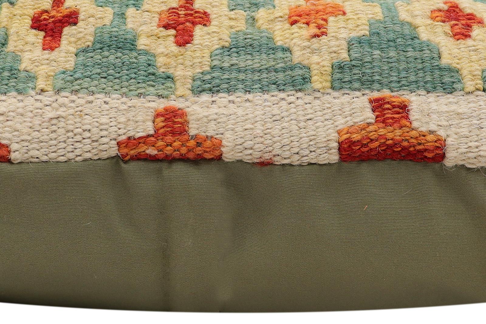 handmade Traditional Pillow Rust Blue Hand-Woven SQUARE 100% WOOL  Hand woven turkish pillow  PILLOW