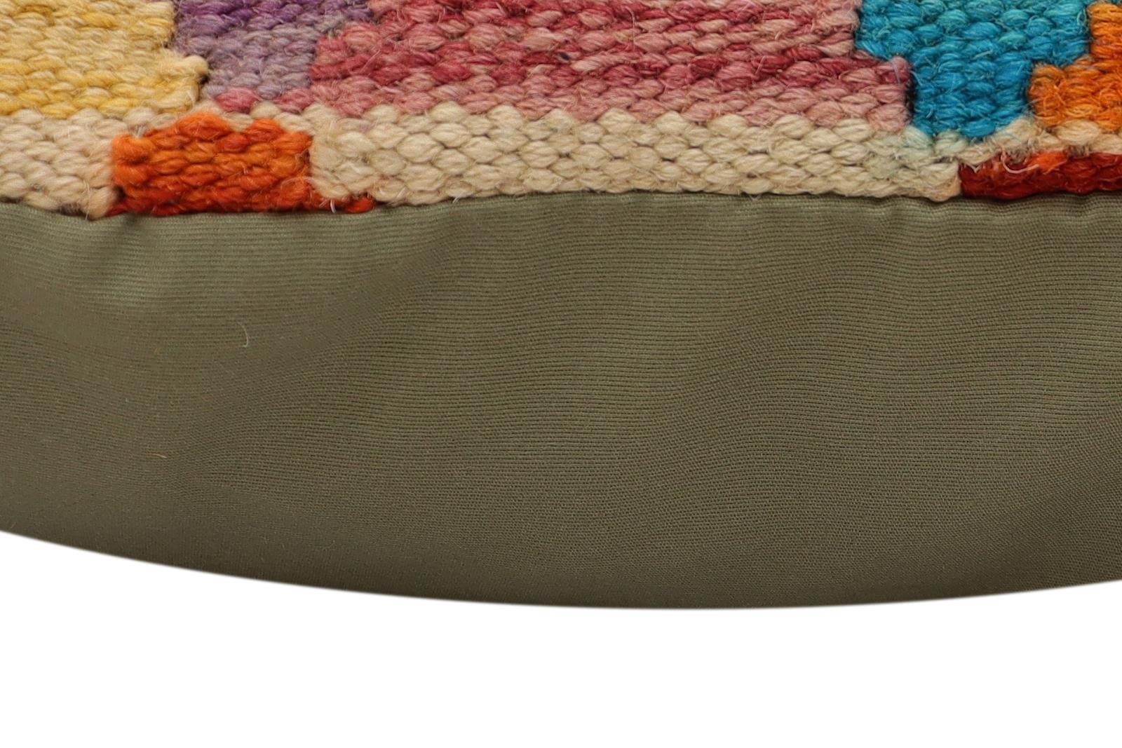 handmade Traditional Pillow Rust Blue Hand-Woven SQUARE 100% WOOL  Hand woven turkish pillow  PILLOW