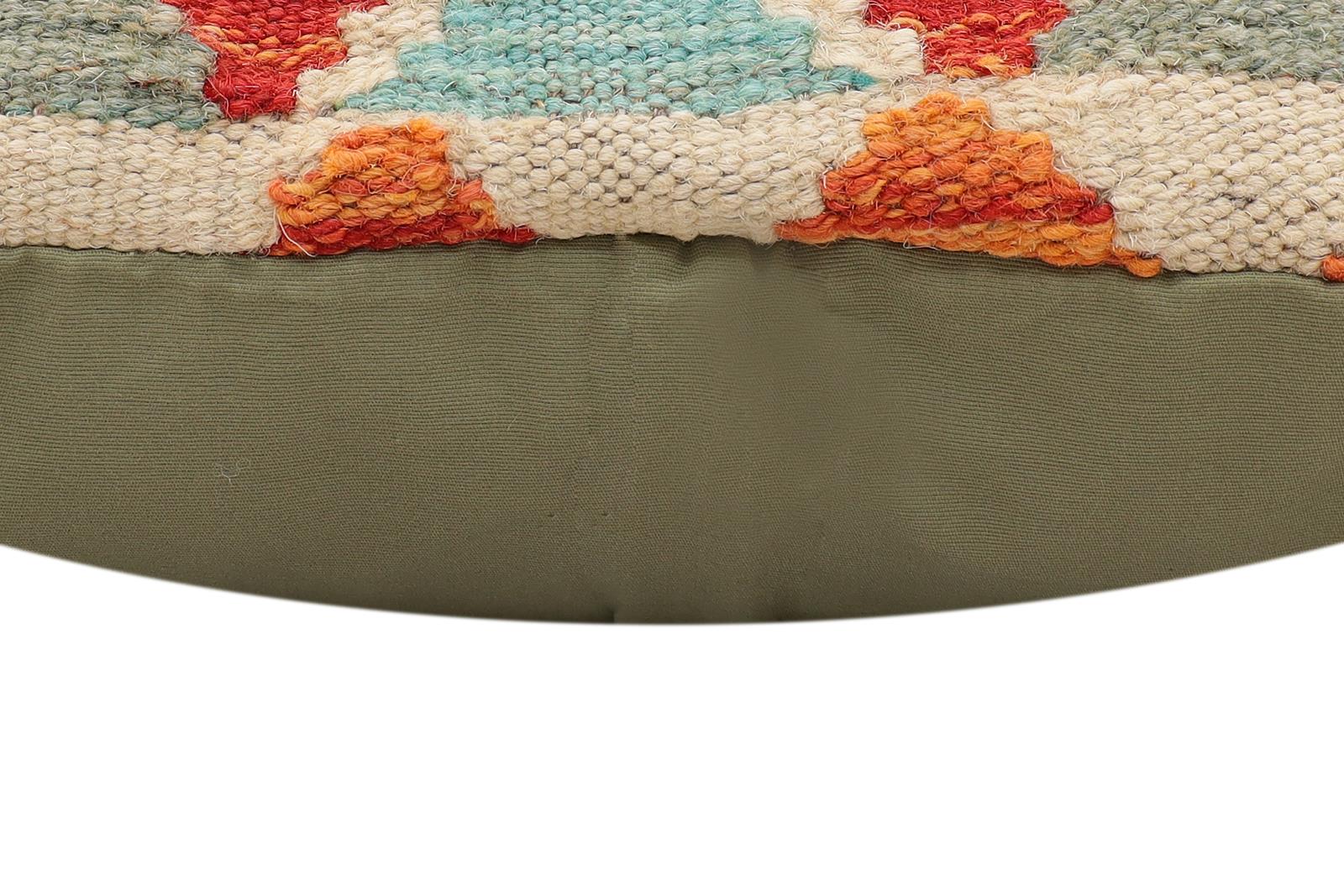 handmade Traditional Pillow Rust Blue Hand-Woven SQUARE 100% WOOL  Hand woven turkish pillow  PILLOW