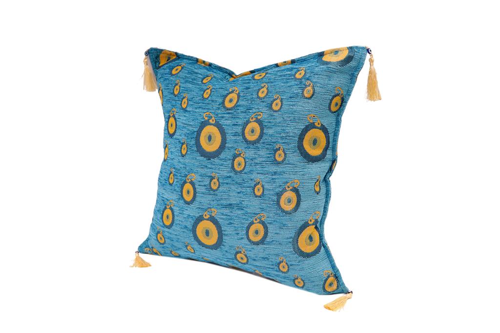 handmade Geometric Pillow Turquoise Gold Handmade RECTANGLE throw pillow 2 x 2