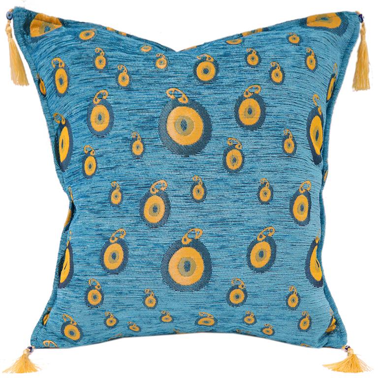 handmade Geometric Pillow Turquoise Gold Handmade RECTANGLE throw pillow 2 x 2
