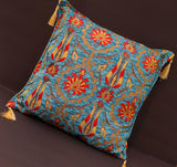 handmade Geometric Pillow Blue Red Handmade RECTANGLE throw pillow 2 x 2