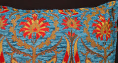 handmade Geometric Pillow Blue Red Handmade RECTANGLE throw pillow 2 x 2