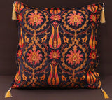 handmade Geometric Pillow Blue Gold Handmade RECTANGLE throw pillow 2 x 2