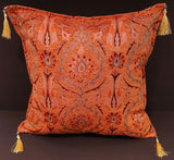 handmade Geometric Pillow Orange Red Handmade RECTANGLE throw pillow 2 x 2