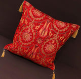handmade Geometric Pillow Red Gold Handmade RECTANGLE throw pillow 2 x 2