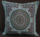 handmade Geometric Pillow Blue Green Handmade RECTANGLE throw pillow 2 x 2