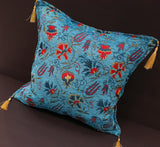handmade Geometric Pillow Blue Red Handmade RECTANGLE throw pillow 2 x 2