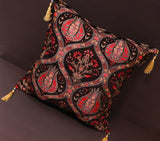 handmade Geometric Pillow Black Rust Handmade RECTANGLE throw pillow 2 x 2
