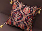 handmade Geometric Pillow Drk. Blue Red Handmade RECTANGLE throw pillow 2 x 2