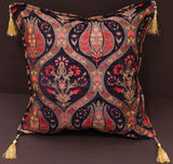 handmade Geometric Pillow Drk. Blue Red Handmade RECTANGLE throw pillow 2 x 2