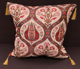 handmade Geometric Pillow Ivory Red Handmade RECTANGLE throw pillow 2 x 2