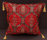 handmade Geometric Pillow Red Gold Handmade RECTANGLE throw pillow 2 x 2