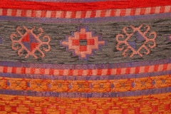 handmade Geometric Pillow Orange Green Handmade RECTANGLE throw pillow 2 x 2