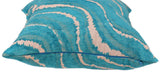 handmade Geometric Pillow Blue Ivory Handmade RECTANGLE Silk throw pillow 2 x 2